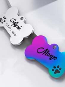 Cutstomiszed Stainless Steel Durable Pet Tags - Engraved Personalized Dog Tags, Cat Tags ,Bone Shaped Pet Tags, Available In Multiple Colors,Including Color, Silver, Gold , Rose Gold, Blue, Black,DIY Pet Tags With Phone Numbers And Names,Pet Collar Tags, For Small Large Dogs Cats