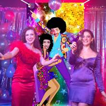 70's Party Decorations Disco Door Banner With Faces 70's Themed Photo Props Party Supplies Facial Cutouts Photo Backgrounds