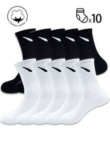 1/2/4/6/10 Pairs Of Men's Crew Socks,Cotton Sock,Long Socks,Weeklysocks ,Black Socks,White Socks,Short Socks,Autumn/Winter/Spring/Fall/Sunmer Socks,Breathable, Moisture Wicking, Sports, Business, Leisure, And Seasonal Socks With Random Colors