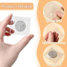 20 Stücke Einzelpackung Münz-Flip-Münzhalter-Clip, klarer PVC-Münzschutz, Einzelplastik-Münzclip, Münzschutztasche, für Münzen, Schmuck, Kleinteile