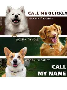 Etichetă de identificare personalizată pentru câini, cu nume și număr de telefon - în formă de os/lăbuță, gravată față-verso pentru zgardă - Multicolor - Vizualizare 8