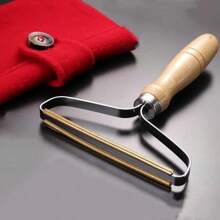 1 pieza Quitapelusas manual con mango de metal y madera, afeitadora de tela para suéteres, pelo de mascotas, sofás, ropa de cama, ropa - Sin carga, sin batería requerida, destilador de ropa