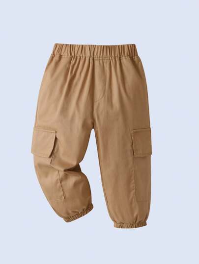 BOARNSEORL Young Boys Casual Elastic Waist Pants, Comfortable & Versatile For Outings, Travel, And Holidays