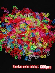 200/600 piezas Clips en forma de S de goma, conectores de clip de plástico repuestos para hacer pulseras de goma de telar DIY, kit de accesorios