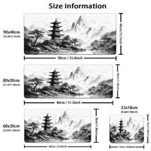 1 Peça Mousepad de Arte Preto e Branco Estilo Chinês Pintura a Tinta Grande Mousepad Gamer Tapete de Teclado Tapetes de Mouse XXL Tapete de Mesa de Borracha Design