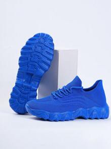 Giày thể thao đế dày thoải mái thông thường dành cho nam, giày thể thao chunky đa năng, bộ sưu tập xuân/hè 2025 mới, phù hợp cho thể dục, chạy bộ, thiết kế dành cho cả nam và nữ - Màu xanh lam - Xem 4