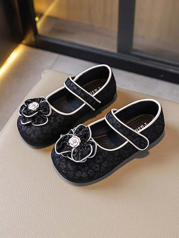 1 par de sapatos baixos florais minimalistas e elegantes estilo francês para meninas, adequados para o verão