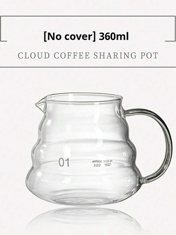 1 pieza Cafetera de goteo de vidrio bórico alto 360ml/600ml - Con tapa, doble de infusión en caliente/frío, escala de medición visible, apto para uso en casa/camping/cafetería, juego de preparación de café de goteo (Día de la Madre Cálida Nube Compartiendo.Expresión transparente del Día de la Tierra) - Multicolor - Añade 10