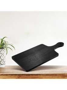 Black Tray Handle Cooked Food Board Wooden Serving Plate Household Black Wooden Serving Plate Household Multifunctional Serving Plate Set With Handle Bamboo Serving Board Steak Pizza Breakfast Board Classification Serving Board Slate Serving Plate Western Serving Plate Rock Sushi Serving Plate Irregular Steak Serving Plate Flat Serving Plate Tableware - Decorate Dining Table