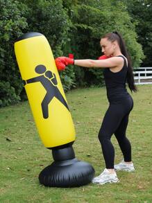 1 pieza Bolsa de boxeo inflable de fitness con soporte engrosado y catártico tridimensional