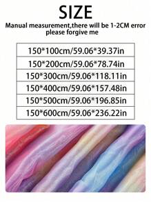 1 pieza Tela de organza degradada y gruesa, tul de malla arcoíris para vestido de princesa, tela transparente de moda y amigable con la piel