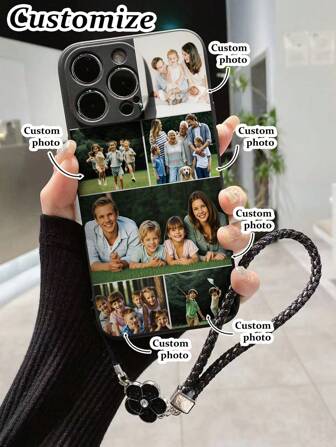 1pc DIY Customized Perforated Edge Photo Painting Thick Anti-Drop Painted Phone Case With Handmade String Lanyard Protective Cover, Compatible With IPhone 16/16Pro/16Plus/16ProMax, IPhone 15 ProMax, Apple P13, P14, P11 Soft Case, P12, XS, XR/7/8P, 7/8GES2, Galaxy, Redmi,Strap,Stylish,Colorful,Vintage,Cute,Contracted,Funny,Custom,Personalized,Unique,Customized,Ideal Gifts For Him,Ideal Gifts For Her,Boyfriend,Girlfriend,Family,Friends,Grandparents,Couple,For Anniversaries,For Birthdays