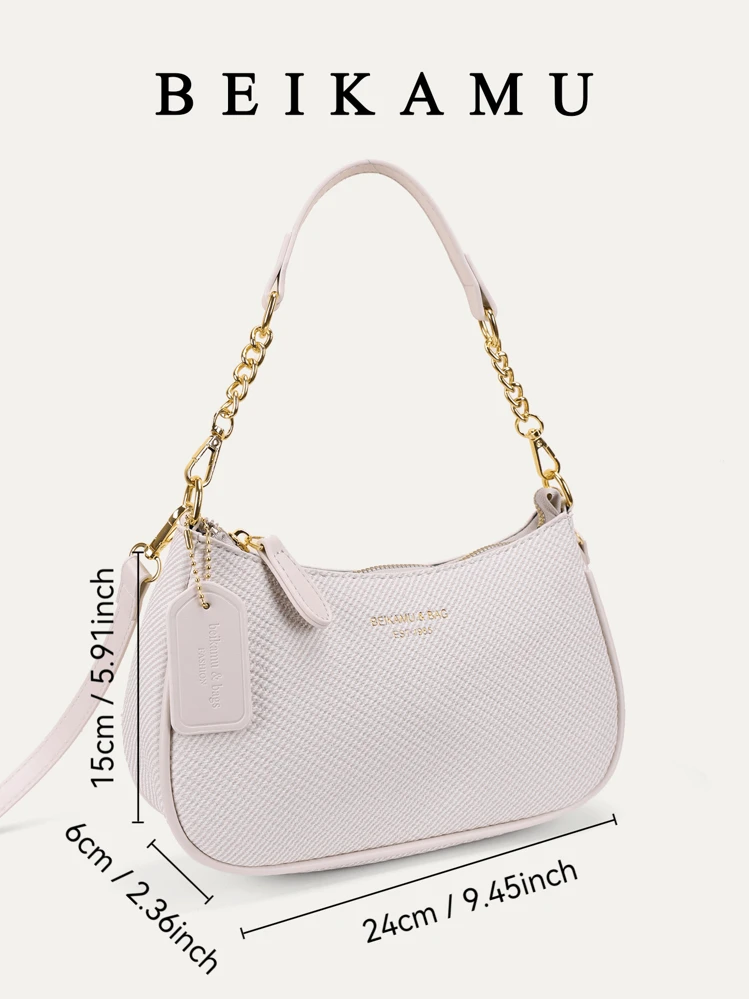 1pc Women's Solid Color PU Shoulder Bag, Office/Commute Versatile