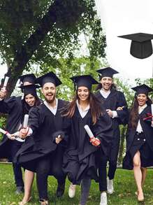 1pc Bachelor Cap Graduation Cap For Adult , Unisex Graduation Cap For Men And Women, Black Graduation Cap Graduation Party Photo Prop,Graduation Cap Decor