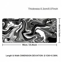 Gaming Mouse Pad XXL Extended Fluid Pattern Mouse Pad , Large Abstract Big Computer Mouse Mat Desk Pad With Non-Slip Rubber Base And Stitched Edge For Home Office-Black Fluid - Multicolor - View 11