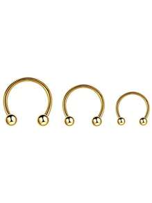 3 stuks roestvrij stalen punk hoepel oorbellen voor vrouwen 14K gouden neus septum ring helix kraakbeen piercing cadeau sieraden lichaam hoefijzer ring