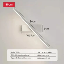 Modern Led Mirror Light Simple Touch Control Wall Sconce 330 ° Rotation-Led Rechargeable Magnetic Light Mirror Lamp Fixtures Black /White 30/60/80cm Aluminium Dimmable Rotating Rechargeable Wall Light Home Decor Fixtures For Living Room Bedroom Bedroom Bedside Hallway Lamp Dining Room Kitchen Wall