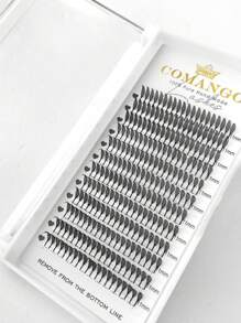 CoMango 240Fans C/D 卷曲漫画尖顶睫毛 漫画睫毛延长 0.07 毫米 8-15 毫米动漫睫毛自动开花预制扇形优质水貂睫毛延长睫毛簇、睫毛簇、单根睫毛、睫毛、假睫毛