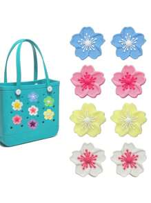 16pcs/8pcs/4pcs/1pc 7-Color Begonia Flower DIY Bag Decor, Bag Accessories, Begonia Flower Decor