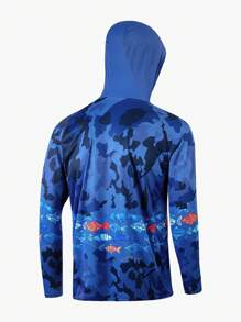 Men's High Performance Hoodie Fishing Shirt Quick Dry Clothes Lightweight Breathable Long Sleeve Sun Protection Fishing Wear