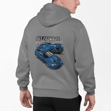 Toyota Supra MK4 Blue Hoodie Cars Unisex One Size Hooded Sweatshirt - 灰色 - 查看 1