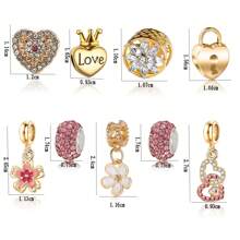 Set de 9 pièces d'accessoires en argile polymère perles européennes et américaines de la série océanique polyvalente avec des motifs de tortue, d'étoile de mer, de fleur à 5 pétales, de couronne en forme de cœur et d'attrape-rêves bohème, pour bracelet et diy