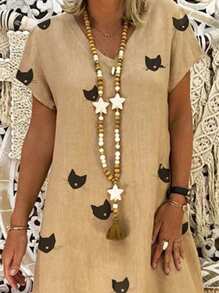 Women's Beaded Bohemian Style Long Necklace - Brown - View 2