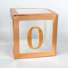 1pc Transparent Letter Shower Box, Customized Name Balloon Box For Birthday Wedding, Suitable For 1st Birthday Party Decoration, Can Print "Dear/Sweetheart", Also Suitable For Christmas Decoration, Large Transparent Box, Applicable For Holiday Party Decoration, Home Decor, Fireplace Decor, Etc. - Rose Gold - View 27