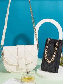 1pc 12 Inch Silver Short Purse Extender Chain Flat Chain Strap Metal Bag Strap Replacement For DIY Metal Shoulder Hand Bag Wrist Bag Extended Crossbody Bags Decorations Purses Beach Vacation - Black - View 7