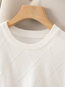 GIGOGOU 新款女士夏季针织T恤，基础款舒适休闲短袖上衣 白色 - 白色 - 查看 10