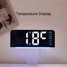 1pc LED Modern Multi-Function Digital Alarm Clock Ambiance Light With Adjustable Brightness, Date Display And USB Power Supply, Dual Alarm Clock Display - Stylish Rectangular Design For Bedroom And Living Room Decor, Bedroom Alarm Clock ( No Battery, Battery Only Memory Function ) Gifts Birthday Graduation