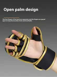 Gants de boxe arts martiaux pour hommes et femmes, gants de sport hybrides MMA à paume ouverte, poing épais pour l'entraînement au combat, la boxe, le Muay Thai, le sac de frappe et le kickboxing