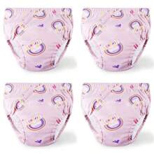 4 件幼儿如厕训练裤，可重复使用的防水训练内衣，送给幼儿和婴儿的最佳礼物，多种颜色可选（尺码偏大，适合长期穿着）