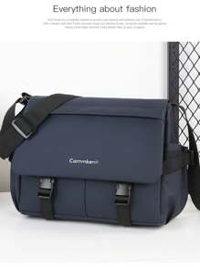 Nieuwe lente/zomer effen kleur met letterlogo, PU, eenvoudige schoudertas voor heren, modieuze casual crossbody-messengertas, krasbestendig, waterdicht, grote capaciteit, meerdere zakken, kan telefoon, tablet, opvouwbare paraplu, boeken, briefpapier, verstelbare riem, koerierstas, meerdere kleuren beschikbaar, geschikt voor buitenactiviteiten, reizen, fietsen, motorrijden, wandelen, zakelijk woon-werkverkeer, studenten, herenaccessoires, cadeau voor echtgenoot, vader, schoolbenodigdheden