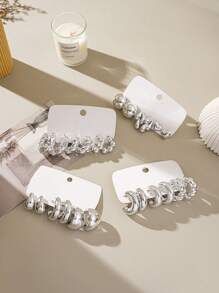 9 件简约时尚 C 形和水滴形耳环，高端独特女士耳环，适合日常佩戴和派对