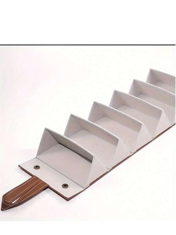 1 Piece Foldable Portable Glasses Storage Case With 3/4/5/6 Slots - Stylish Hexagonal Design, Brown Travel-Friendly Glasses Storage Case, Durable Plastic Material For Fashionable Glasses And Glasses, Glasses Case, Others (Accessory Storage Case)