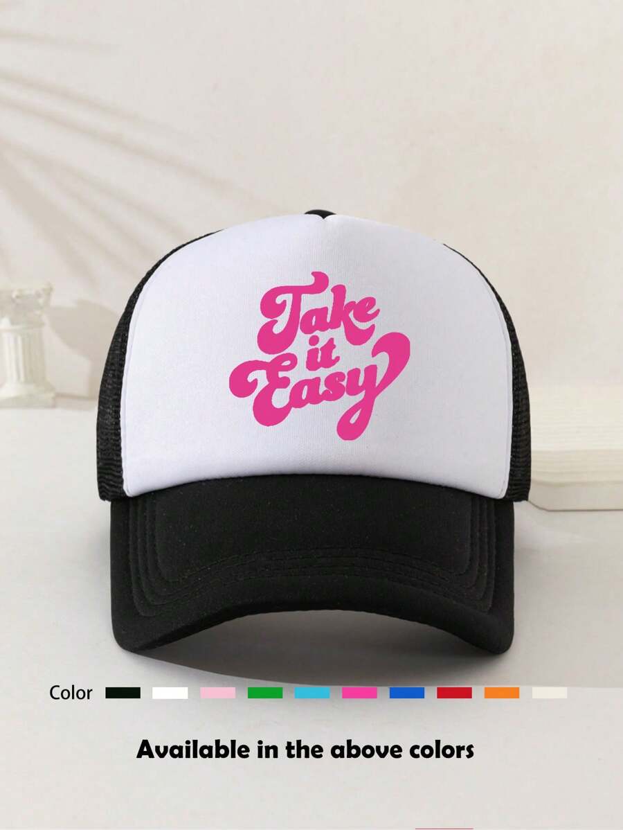 1pc Unisex Sponge Printed Decorative Interesting Trucker Cap, Baseball Cap, Sun Hat, Dad Cap, Suitable For Daily Wear, Outdoor Travel, Hiking, Beach, Vacation - Multicolor - View 1