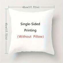 1pc Relaxing Dog Themed Throw Pillow Cover Single-Sided Print, Zipper Closure, Soft Woven Polyester, Black & White Dog Design, Hand Wash Only, Perfect For Living Room Or Bedroom Decor, Cute Pillows