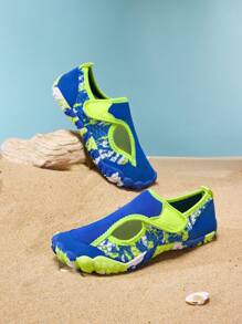 Kids Water Shoes, Boys & Girls Hook-And-Loop Easy On/Off Water Socks, Barefoot Quick Dry Lightweight Beach Swimming Pool Shoes, Toddler/Youth Sizes - Multicolor - View 5