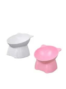 1/2 pièces Bol pour chat, Plateau incliné à 15 degrés anti-vomissement, Base stable, Difficile à renverser, Station d'alimentation ou d'abreuvement pour animaux de compagnie, Accessoires pour chat, Bol à nourriture pour chat, Set de bols pour chat, Convient aux chats et chiens d'intérieur, Peut être nettoyé au lave-vaisselle