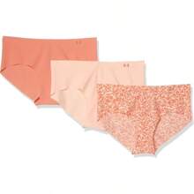 Women's 3-Pack Pure Stretch No Show Hipster Underwear, All-Day Comfort & Ultra-Soft Fit - 馬蹄蓮 (689)/腮紅橙 - 查看 1