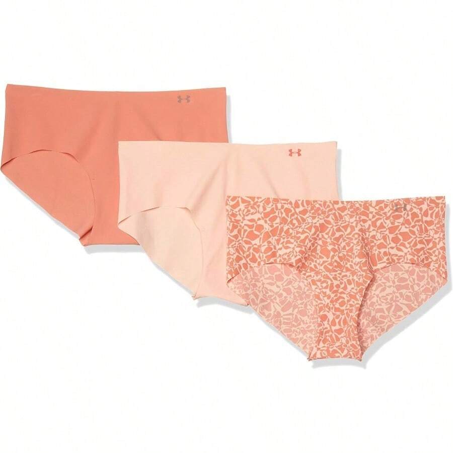 Women's 3-Pack Pure Stretch No Show Hipster Underwear, All-Day Comfort & Ultra-Soft Fit - 馬蹄蓮 (689)/腮紅橙 - 查看 1