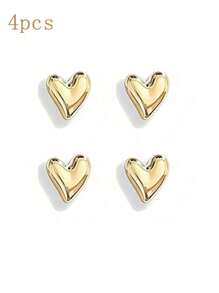 Set de 2/4/6 piezas de imanes dorados con forma de corazón para refrigerador, imanes plateados con forma de corazón, imanes decorativos lindos, imanes personalizados para pizarra blanca de cocina u oficina, gabinete de almacenamiento y refrigerador, decoración de cocina, decoración del hogar, regalo para el Día de la Madre - Multicolor - Ver 15