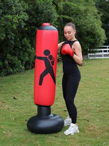 1 pieza Bolsa de boxeo inflable de fitness con soporte engrosado y catártico tridimensional