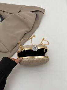 Bolso de embrague de noche para mujer con forma de corazón, con brillo, lentejuelas, de lujo y brillante, con bolsa de mano de fiesta de estilo Y2k decorada con cristales de estrás, con cadena para el hombro. El mejor regalo de San Valentín para novia, dama y mujer. Perfecto para compras, uso diario