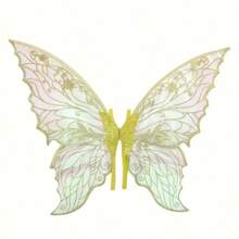 1 pièce d'aile de fée papillon avec feuille d'or, costume de déguisement pour fête, bal, représentation