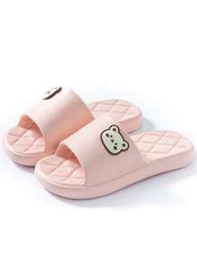 舒适简约可爱拖鞋男女四季穿防滑静音多功能家居户外旅行沙滩拖鞋高弹轻便透气 - 粉色 - 查看 15