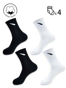 1/2/4/6/10 Pairs Of Men's Crew Socks,Cotton Sock,Long Socks,Weeklysocks ,Black Socks,White Socks,Short Socks,Autumn/Winter/Spring/Fall/Sunmer Socks,Breathable, Moisture Wicking, Sports, Business, Leisure, And Seasonal Socks With Random Colors