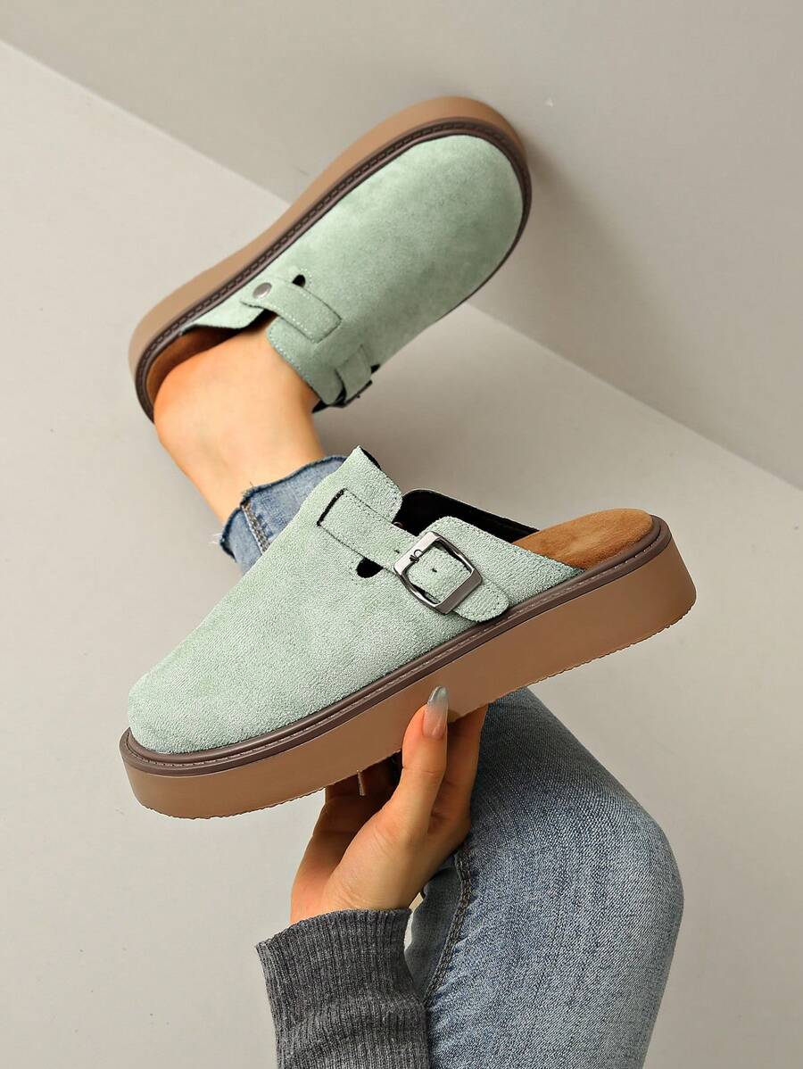 Women's Spring New Round Toe Thick Sole Comfortable Slip-On Casual Fashion Mules