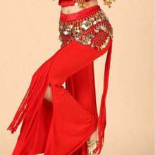 Outfits Belly Dance Glitter Sequins Tassel Skirts, Fashionable Dancing Waist Belt Skirts For Bellydance